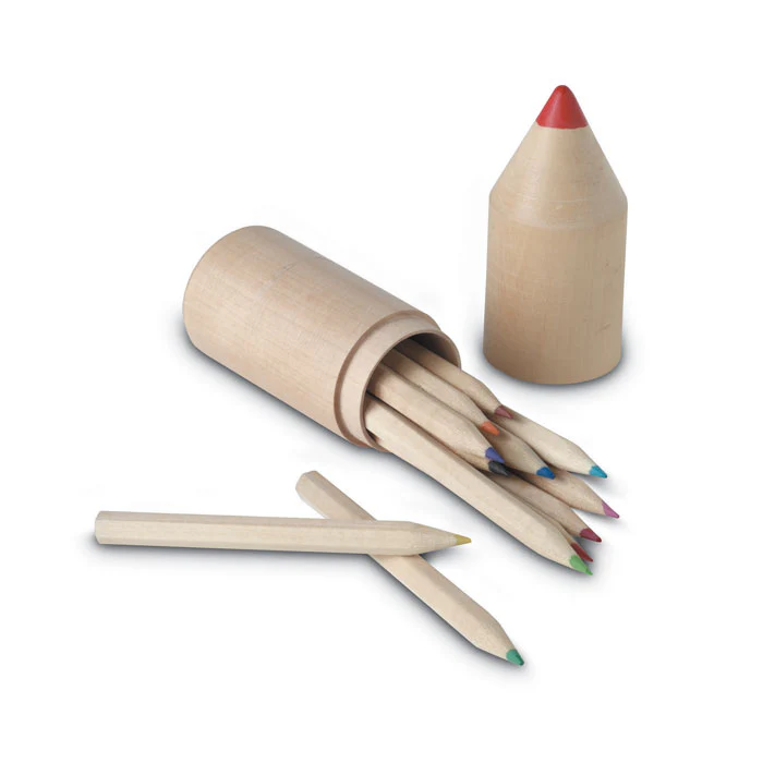 12 pencils in wooden box - Image 3
