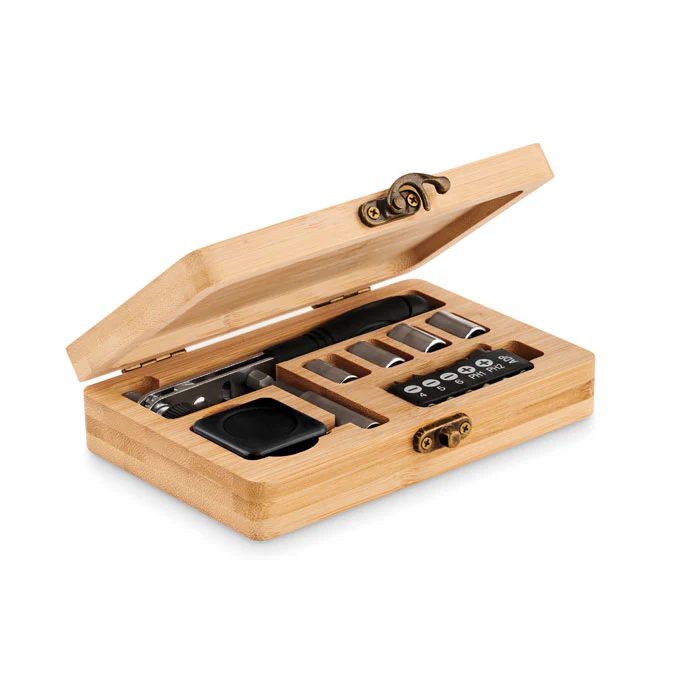 13 piece tool set, bamboo case - Image 4