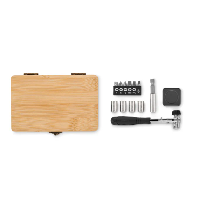 13 piece tool set, bamboo case - Image 5