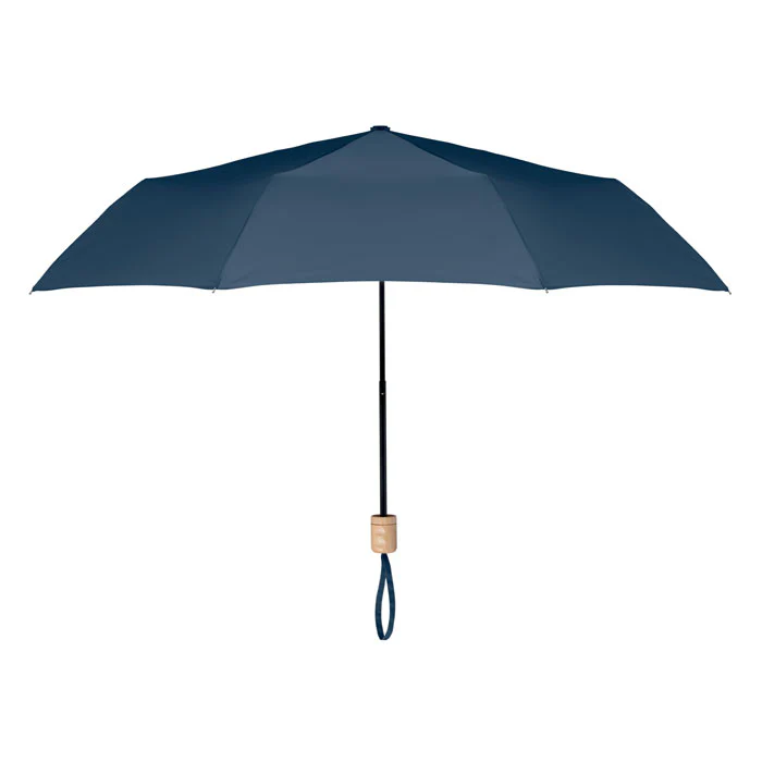 21 inch RPET foldable umbrella Blue - Image 2