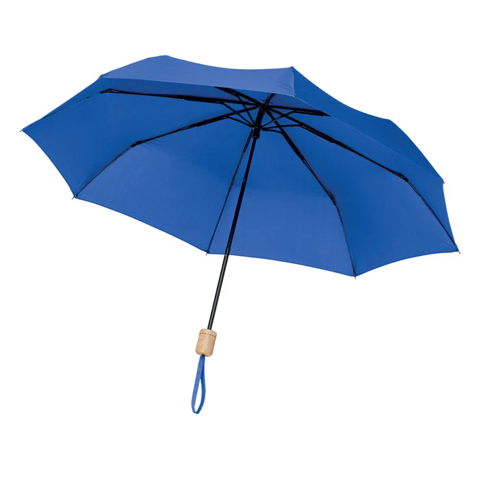 21 inch RPET foldable umbrella Royal Blue - Image 4