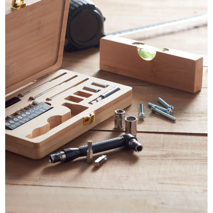 21 pcs tool set in bamboo case - Image 5