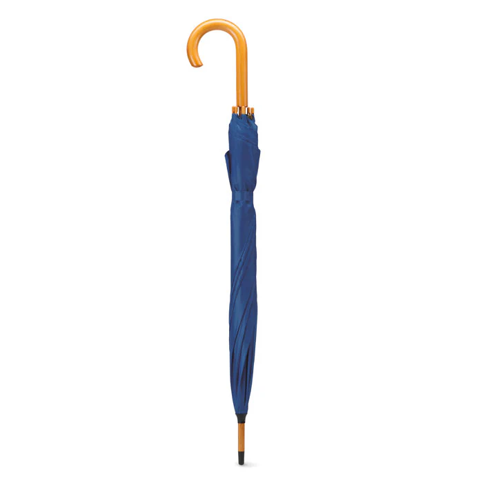 23 inch umbrella with Wooden Handle Blue - Image 3