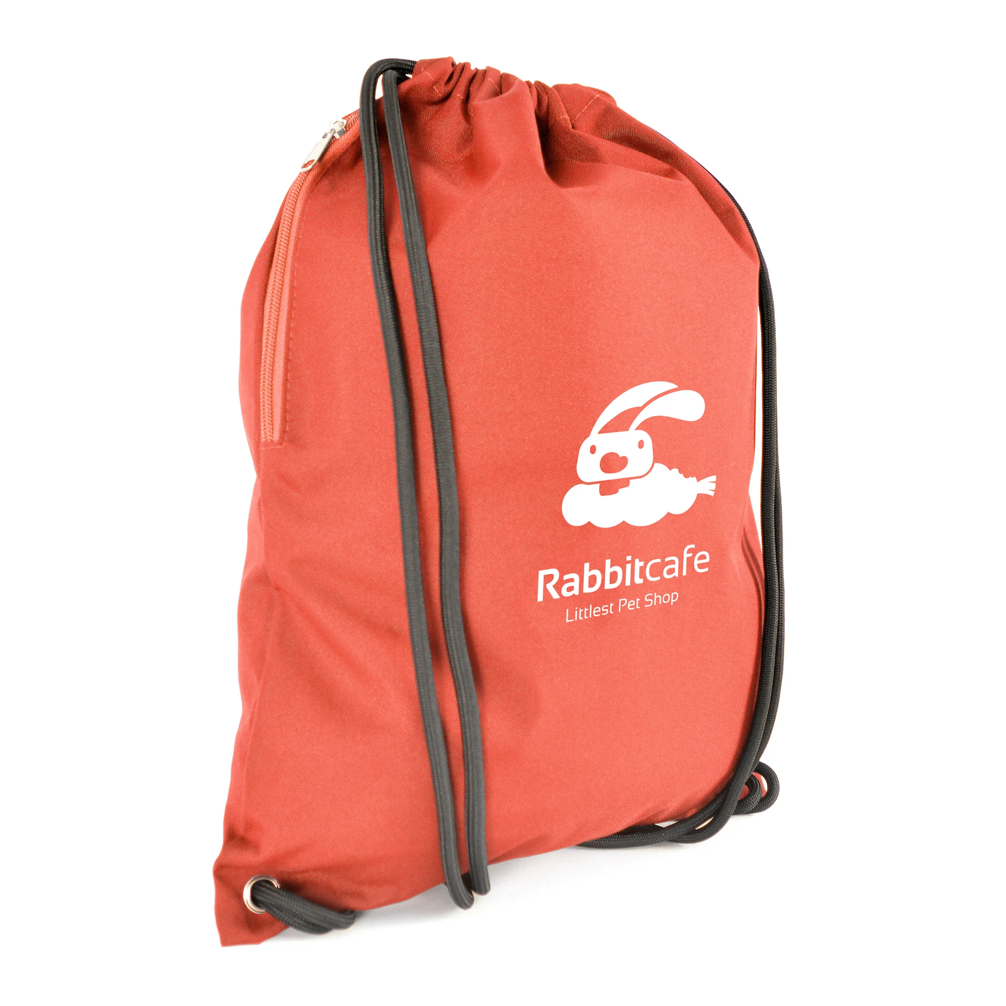 300D polyester drawstring bag with Thick cord and Side zip pocket - Image 11