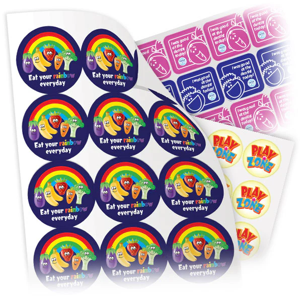 30mm Diameter Paper Stickers on A4 Sheets. 48 Stickers per Sheet