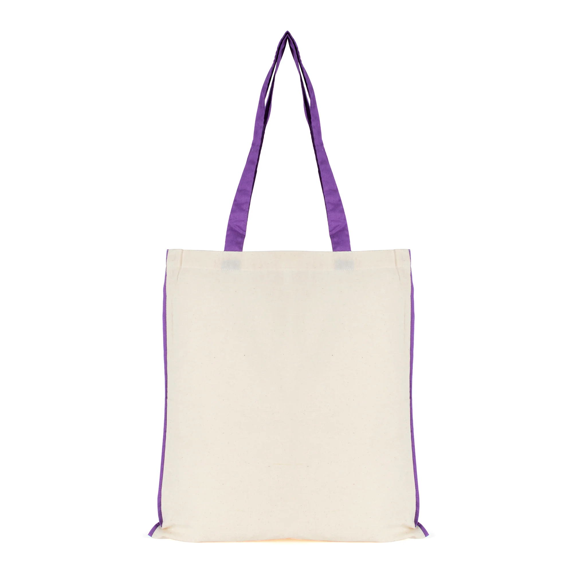 5oz NATURAL cotton shopper bag with piping trim + handles - Image 5
