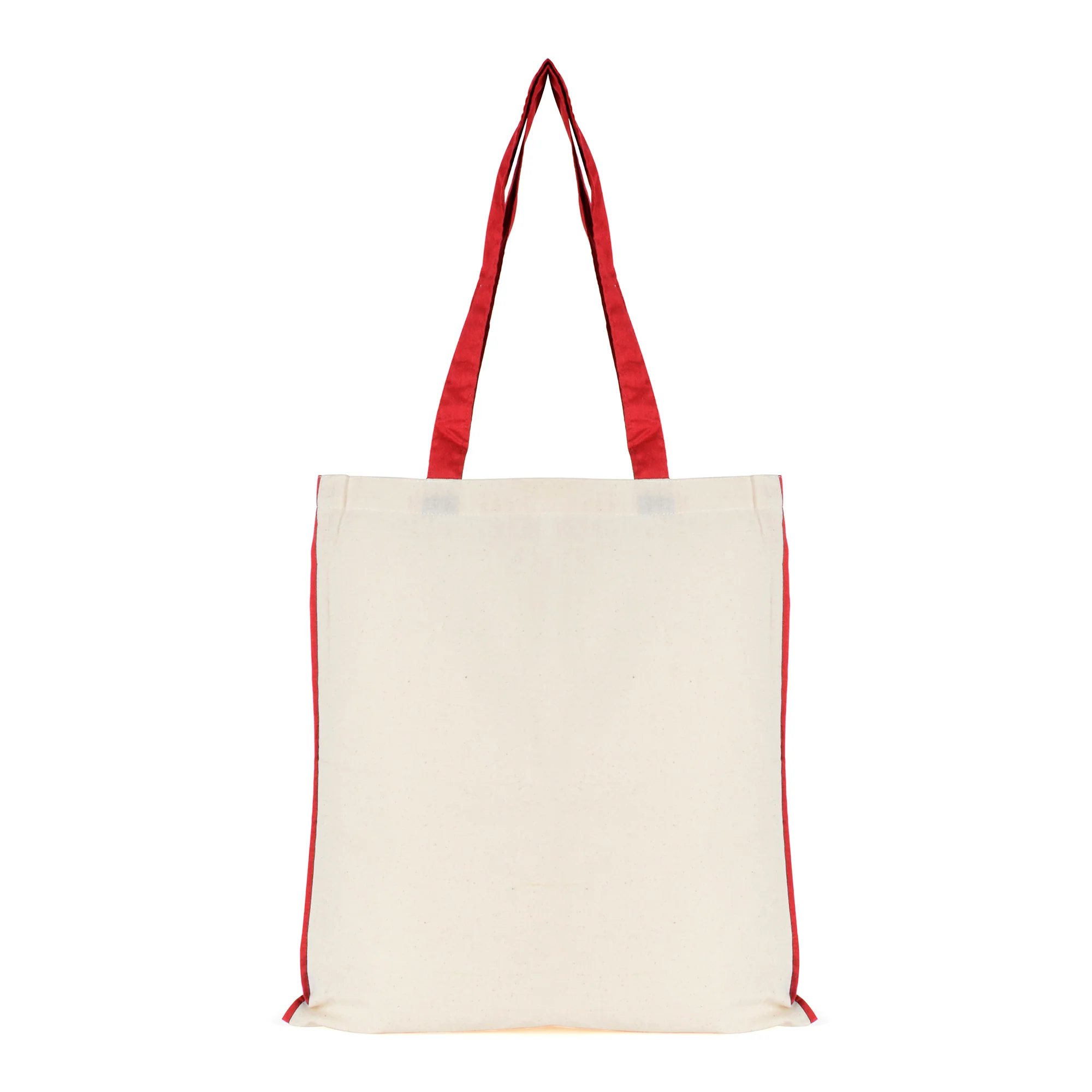 5oz NATURAL cotton shopper bag with piping trim + handles - Image 8