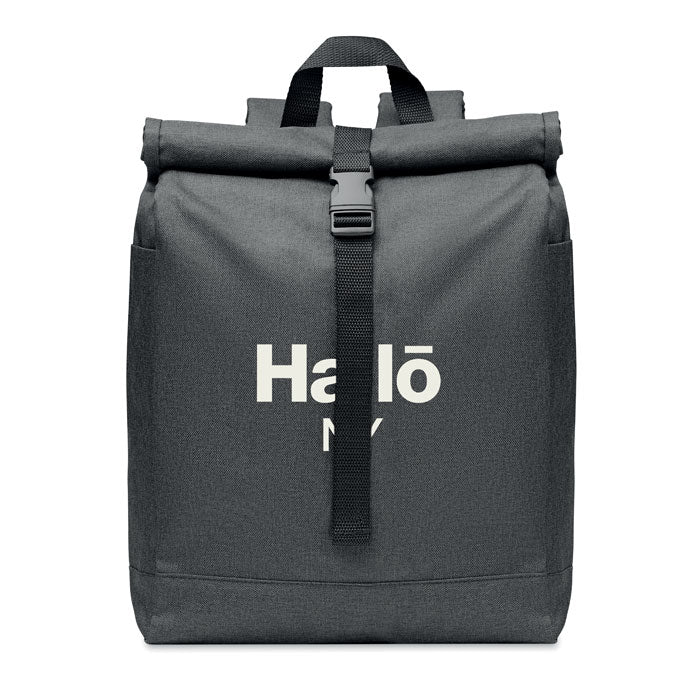 600D RPET 2 tone roll top backpack - Image 2