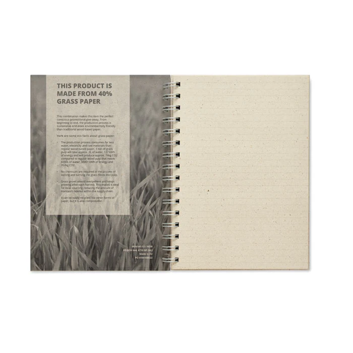 A5 grass notebook 80 lined Ring-bound - Image 4