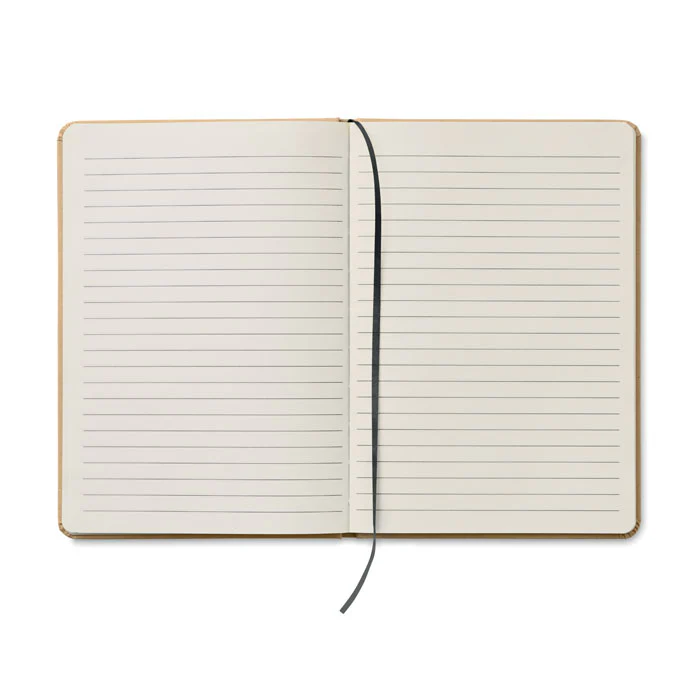 A5 recycled notebook 80 lined with elastic strap - Image 4