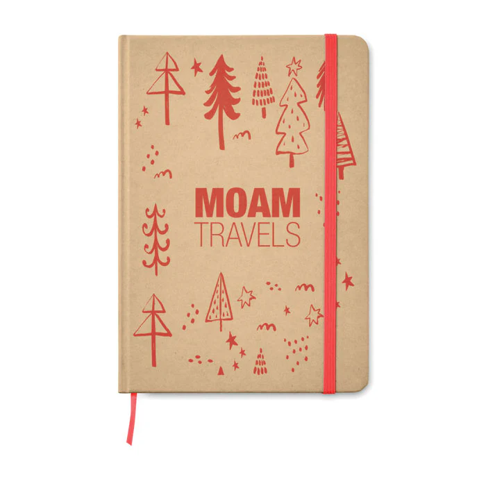 A5 recycled notebook 80 lined with elastic strap - Image 8