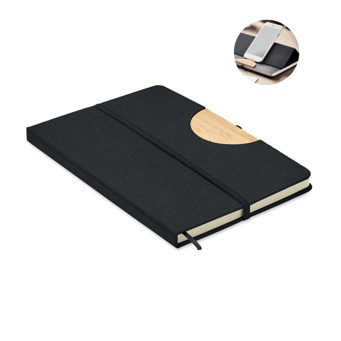 A5 RPET notebook 80 lined with Bamboo Detail - Image 5