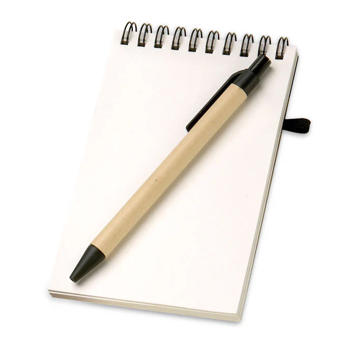 A6 recycled notepad with pen - Image 3