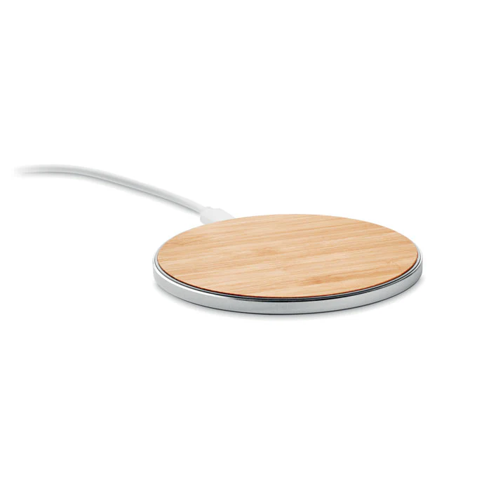 Bamboo and Aluminium wireless charger 10W - Image 7