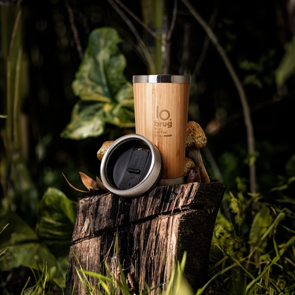 Bamboo Double Wall Travel Mug - Image 4
