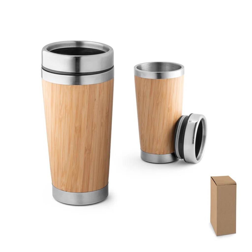 Bamboo Double Wall Travel Mug - Image 5