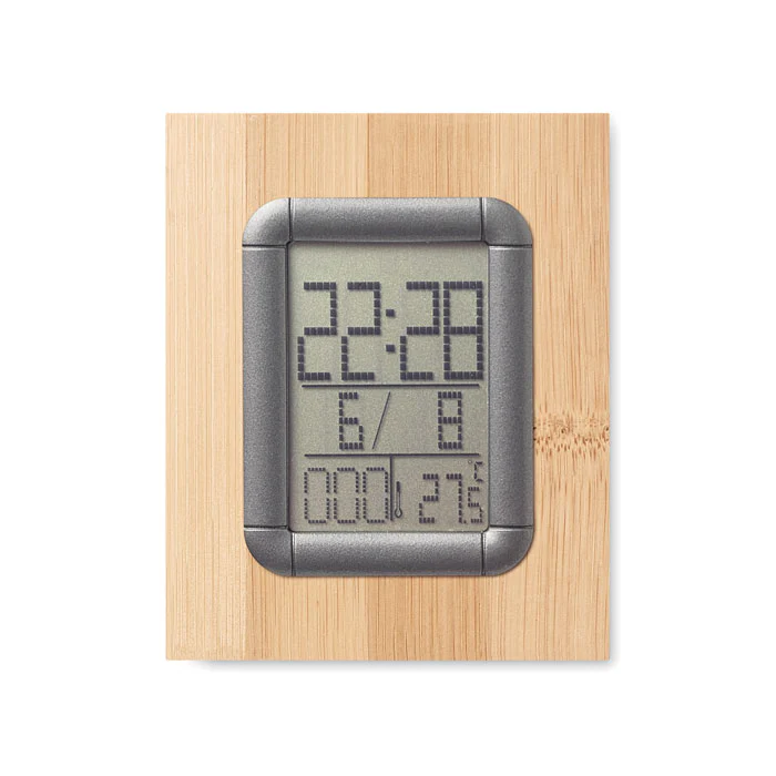 Bamboo penholder and LCD clock