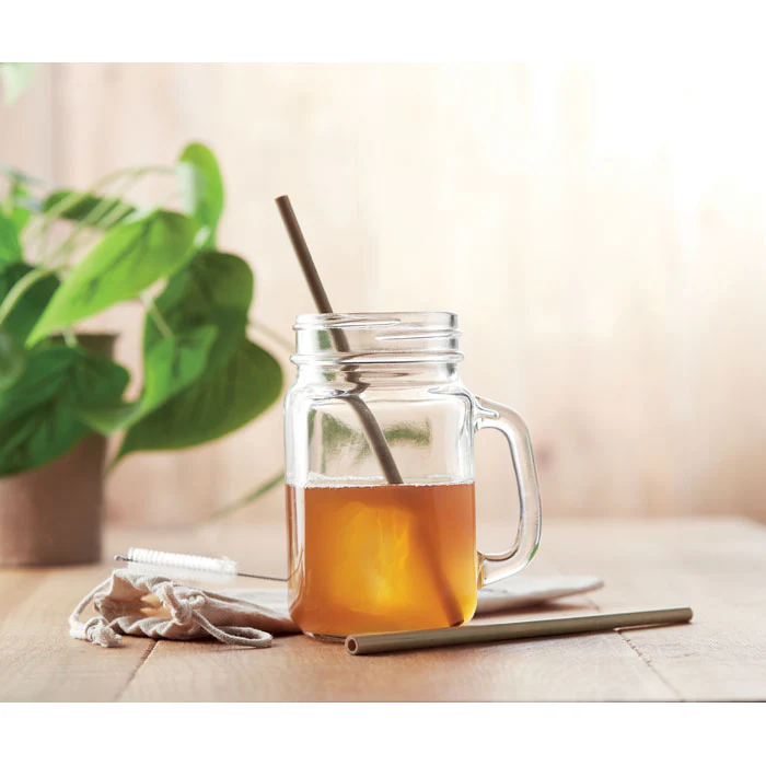 Bamboo Straw w/brush in pouch