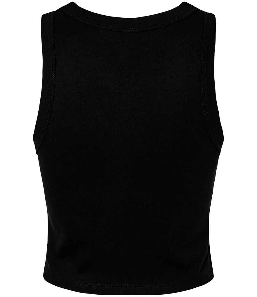 Bella Ladies Micro Rib Racer Tank Top Solid Black Blend - Image 3