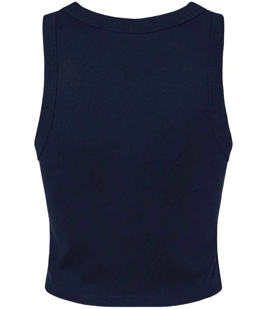 Bella Ladies Micro Rib Racer Tank Top Solid Navy Blend - Image 3