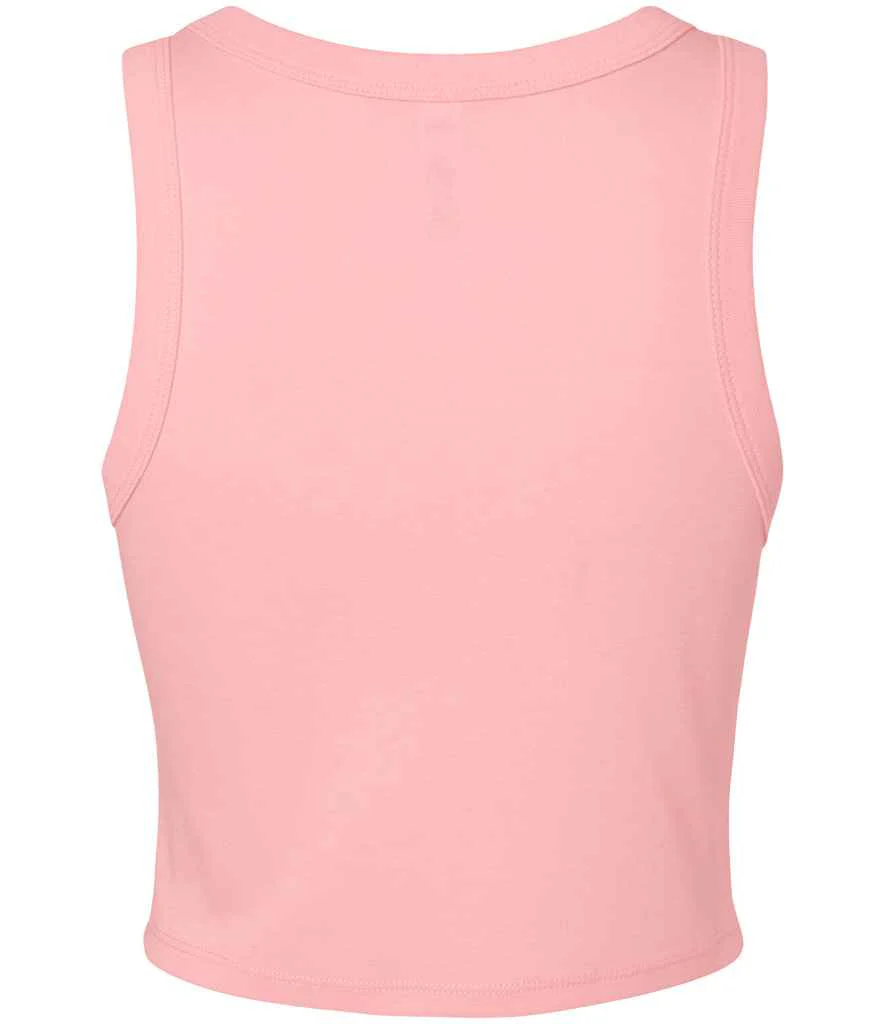 Bella Ladies Micro Rib Racer Tank Top Solid Pink Blend - Image 3