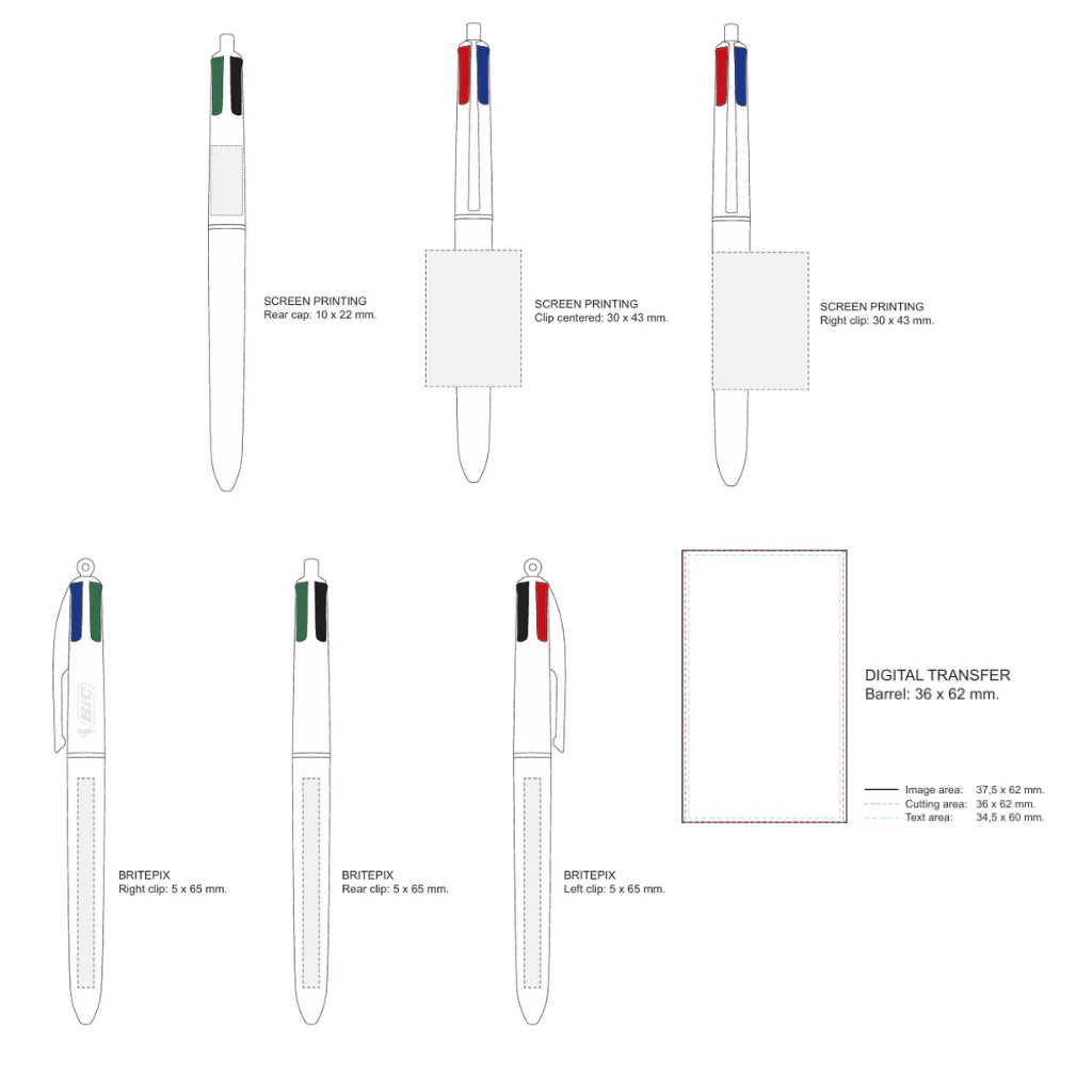 BIC® 4 Colours ballpen White/Yellow - Image 3