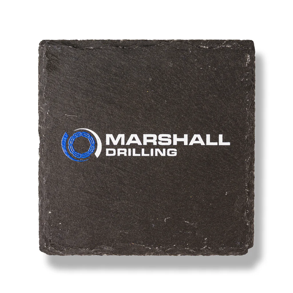 Branded Slate Coaster - Round Slate grey - Image 3