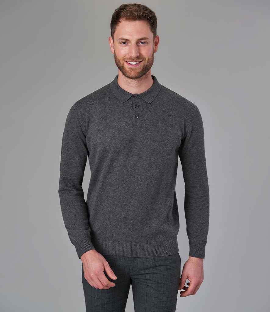 Brook Taverner Casper Knitted Long Sleeve Polo Shirt - Image 2
