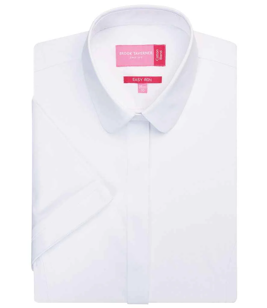 Brook Taverner Ladies Soave Short Sleeve Poplin Shirt - Image 2