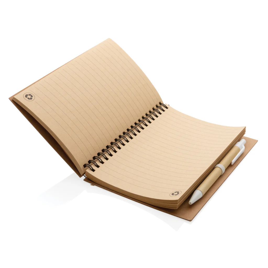 Cork spiral notebook with pen - Image 3