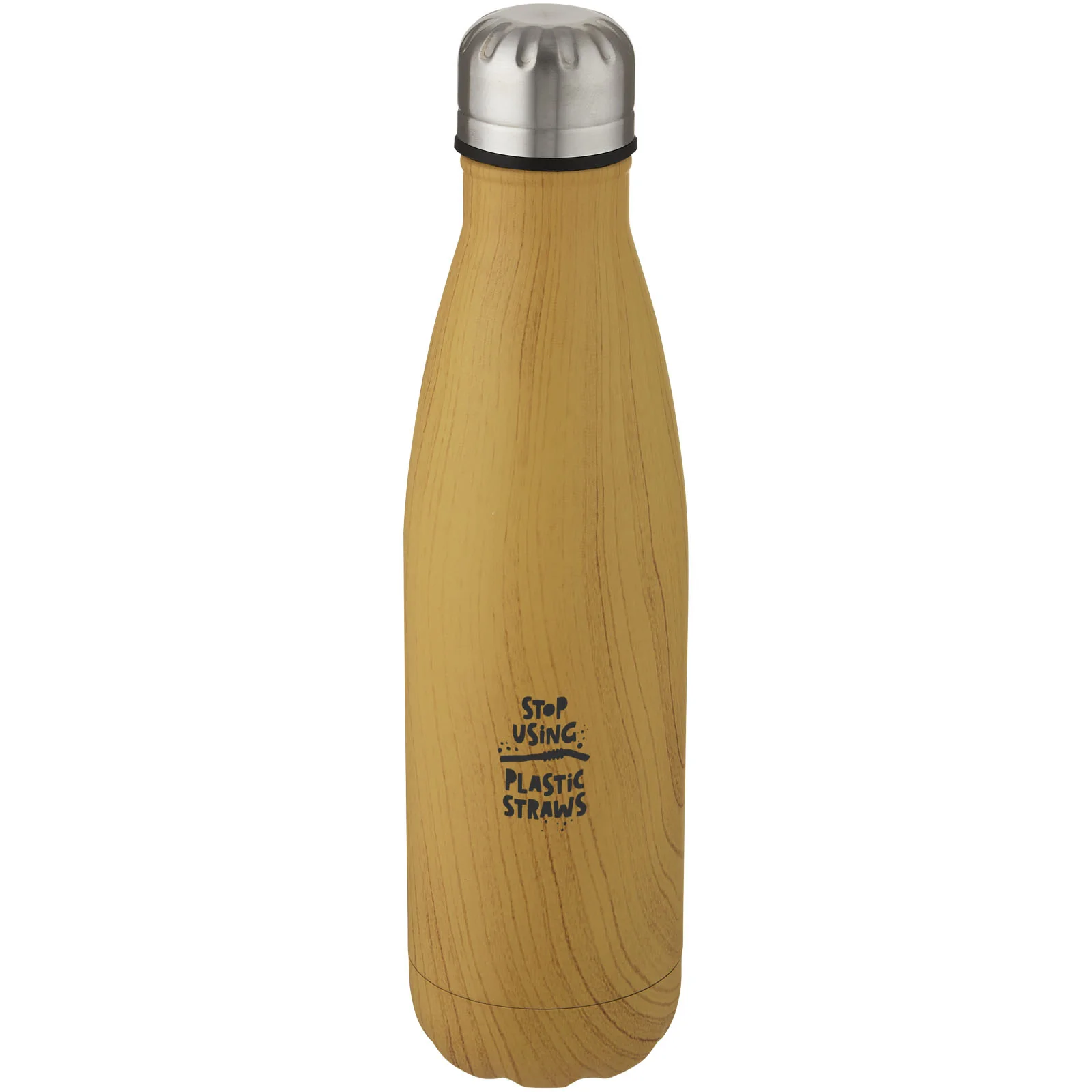 Cove 500 ml vacuum insulated stainless steel bottle with wood print - Image 3