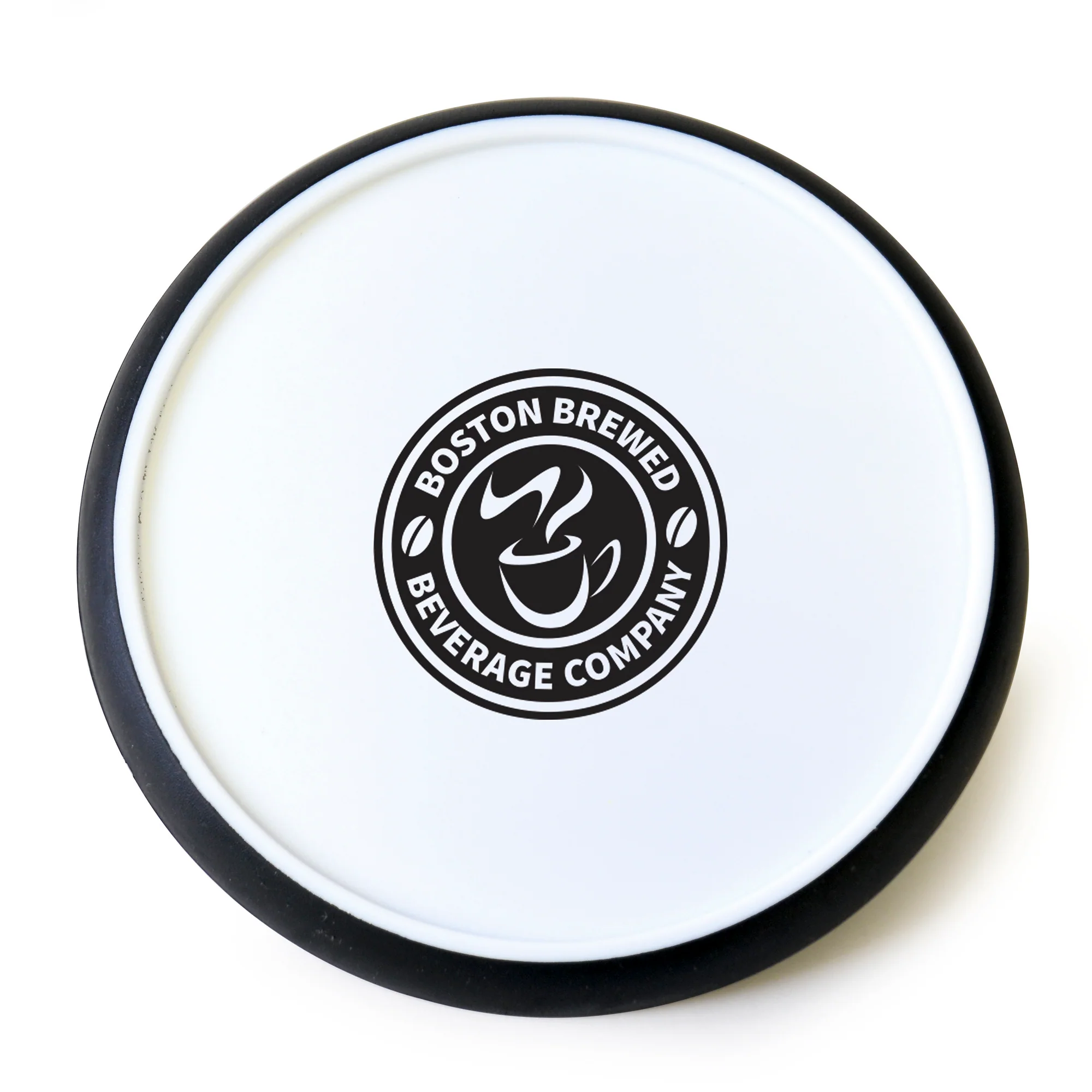 Disk Coaster Round White plastic coaster with trim - Image 3