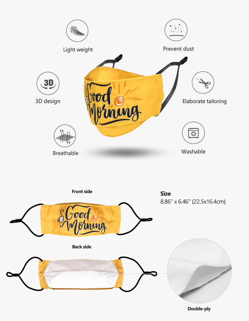 Double Layer 3D Flat-Fold Fabric Face Mask - Image 12