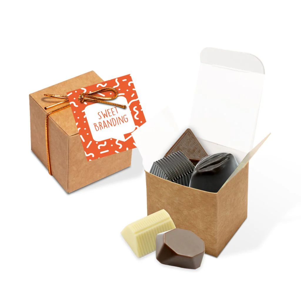 Eco Range, Eco Kraft Cube, 5x Chocolate Truffles, Bespoke