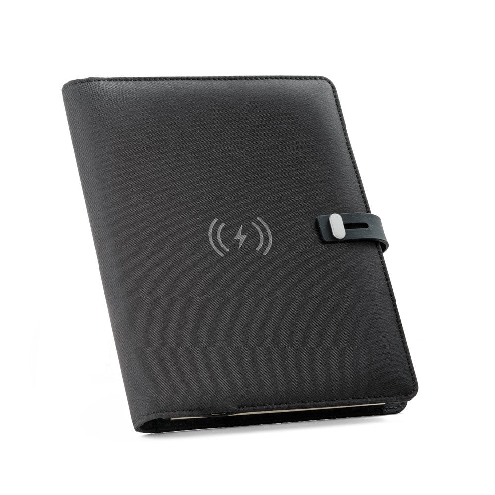 EMERGE A5 FOLDER. A5 folder in 300D 100% rPET with wireless charger - Image 8