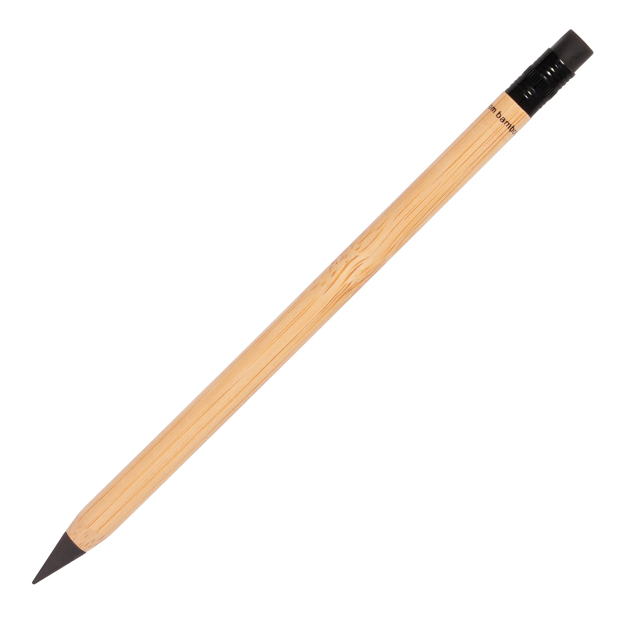 Eternity NATURAL Bamboo Pencil with eraser. BLACK Eraser Long Lasting - Image 3