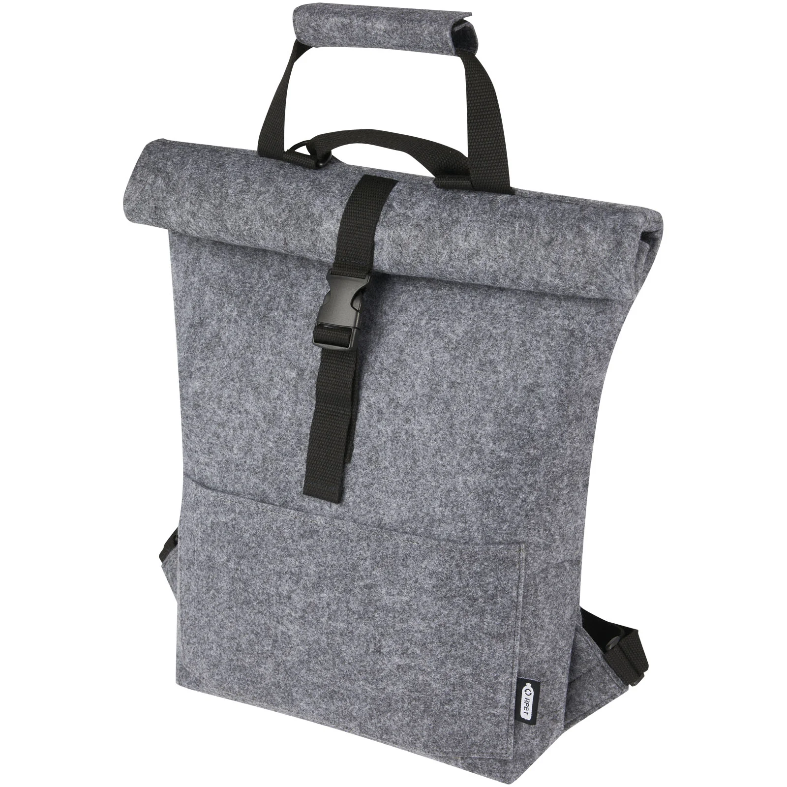 Felta GRS recycled felt roll-top bike bag 13L - Image 2