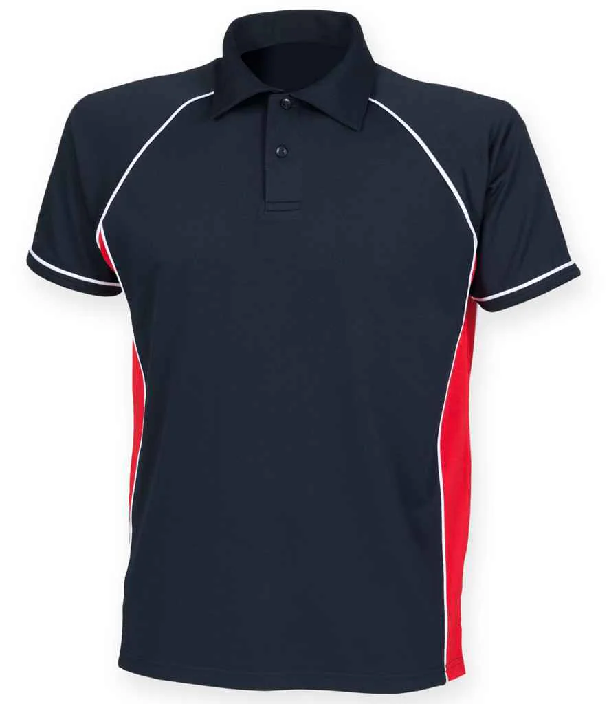 Finden + Hales Performance Piped Polo Shirt Navy/Red/White - Image 2