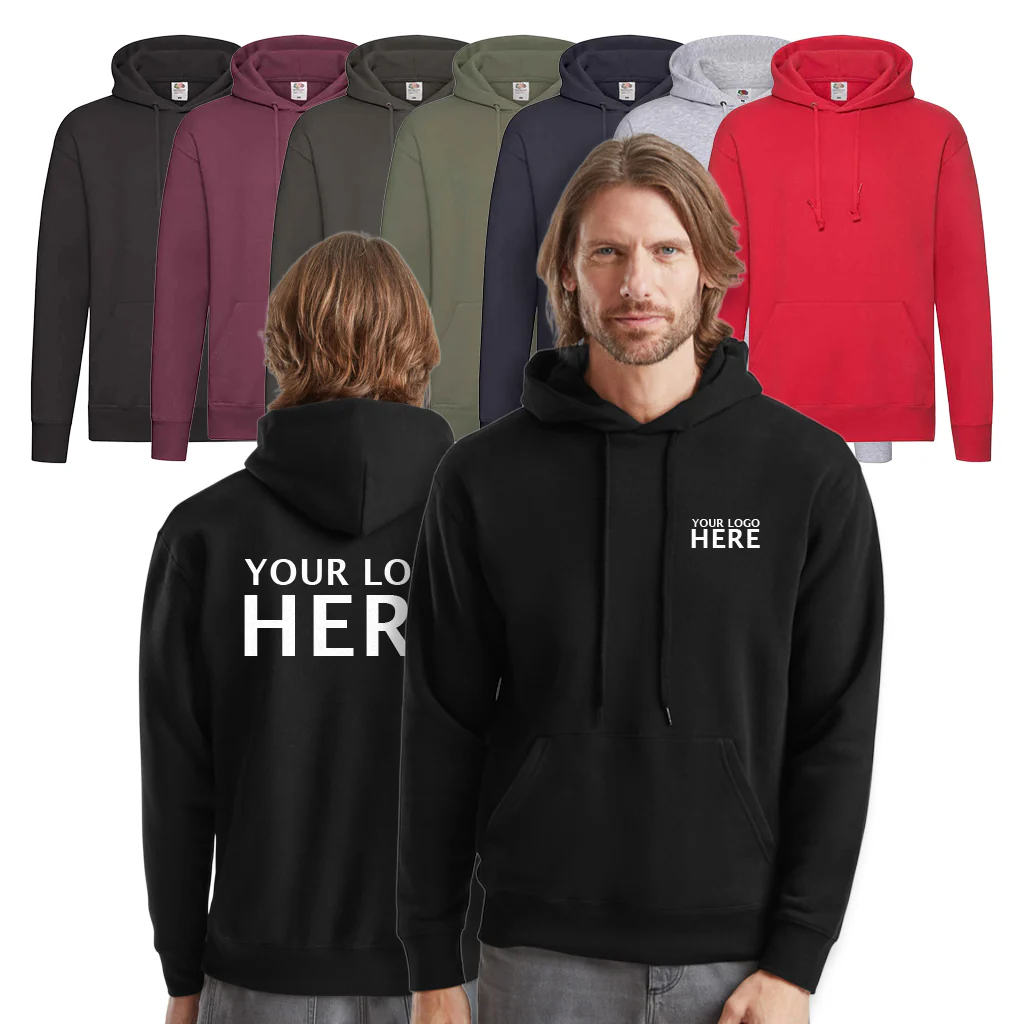 Fruit of the Loom Premium Hooded Sweatshirt Black - Image 3