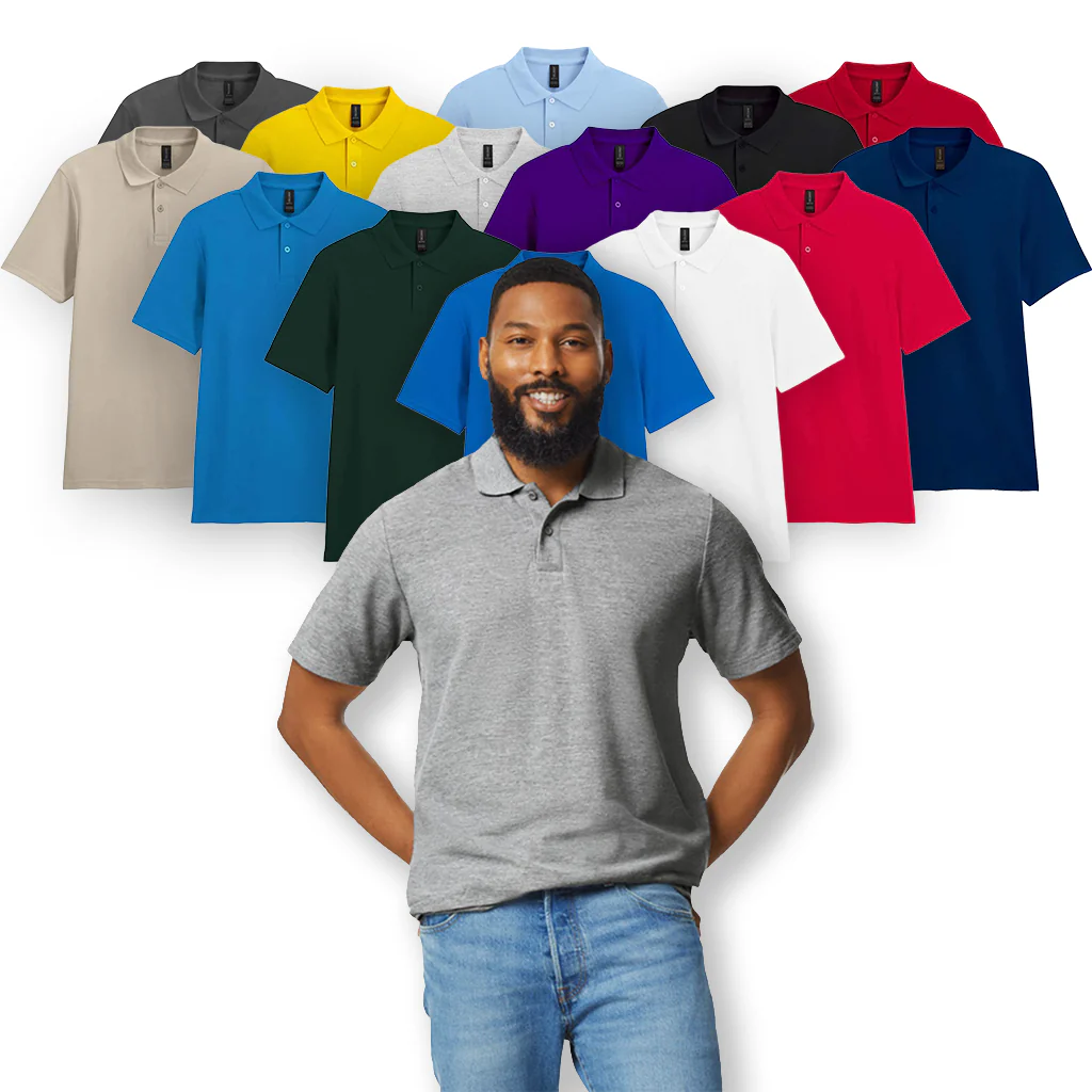 Gildan SoftStyle® Double Piqué Polo Shirt Cherry Red - Image 3