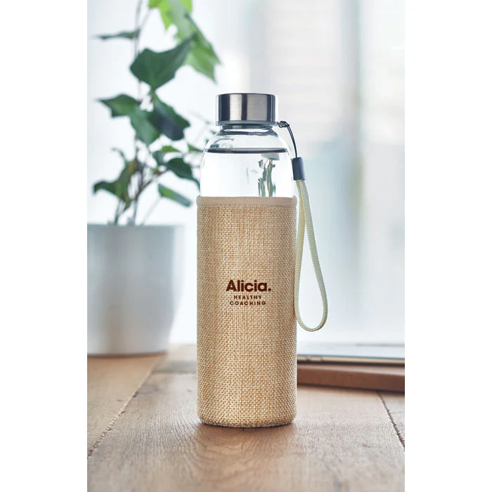 Glass bottle in pouch 500ml Natural - Image 6