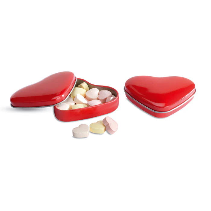 Heart tin box with candies - Image 4