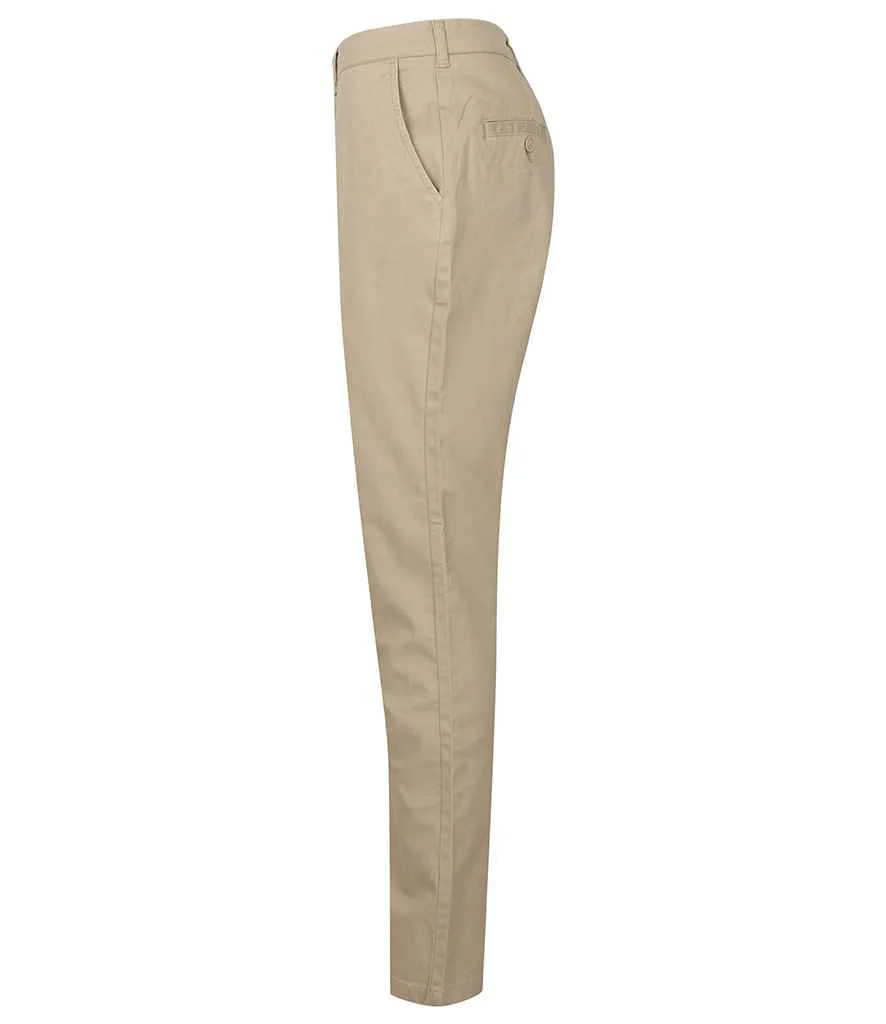 Henbury Ladies Stretch Chino Trousers - Image 2