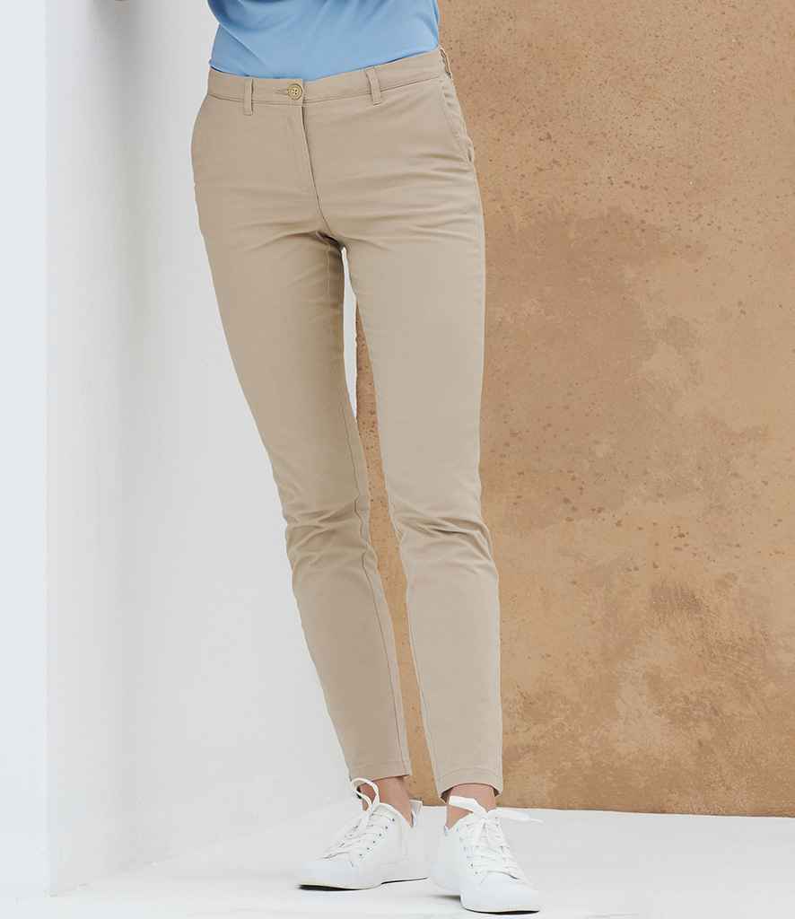 Henbury Ladies Stretch Chino Trousers - Image 9