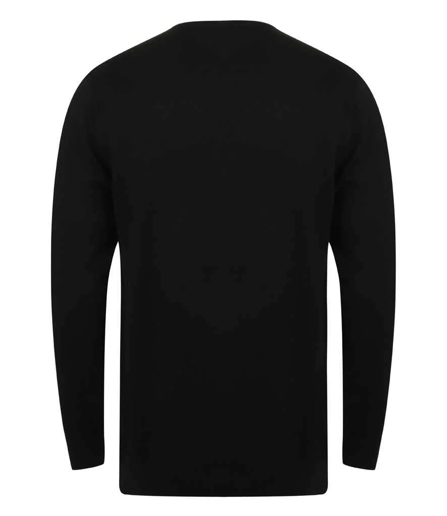 Henbury Lightweight Cotton Acrylic Crew Neck Sweater - Image 7