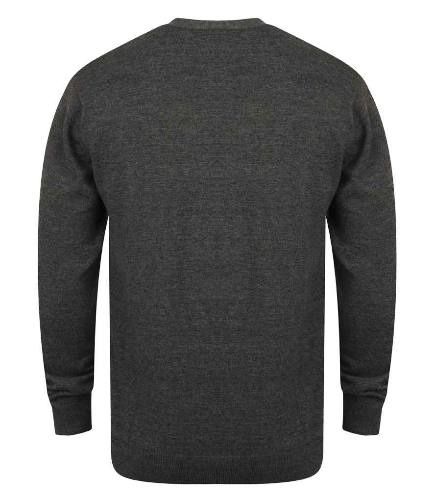 Henbury Lightweight Cotton Acrylic V Neck Cardigan - Image 9