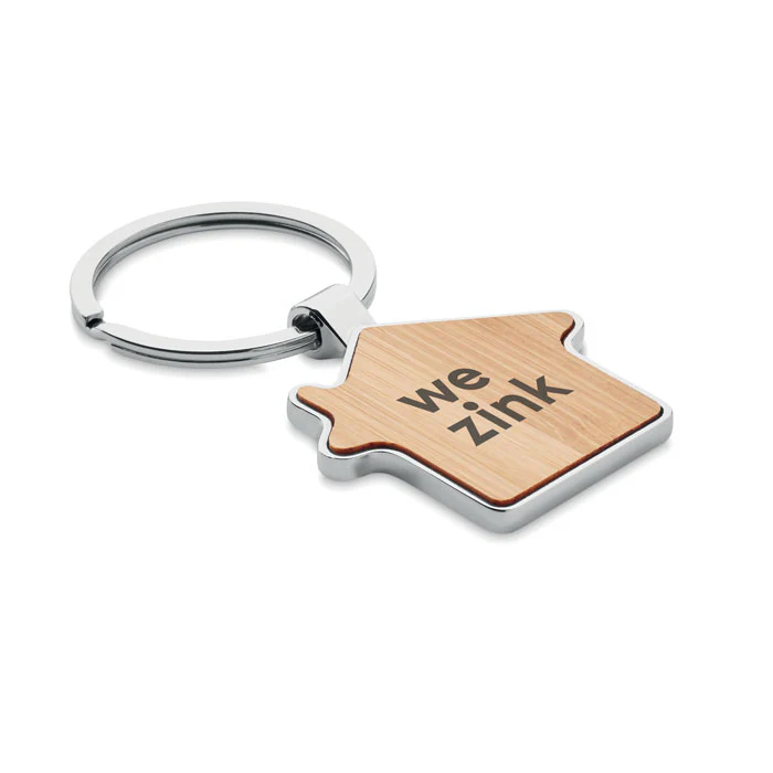 House key ring metal bamboo - Image 2