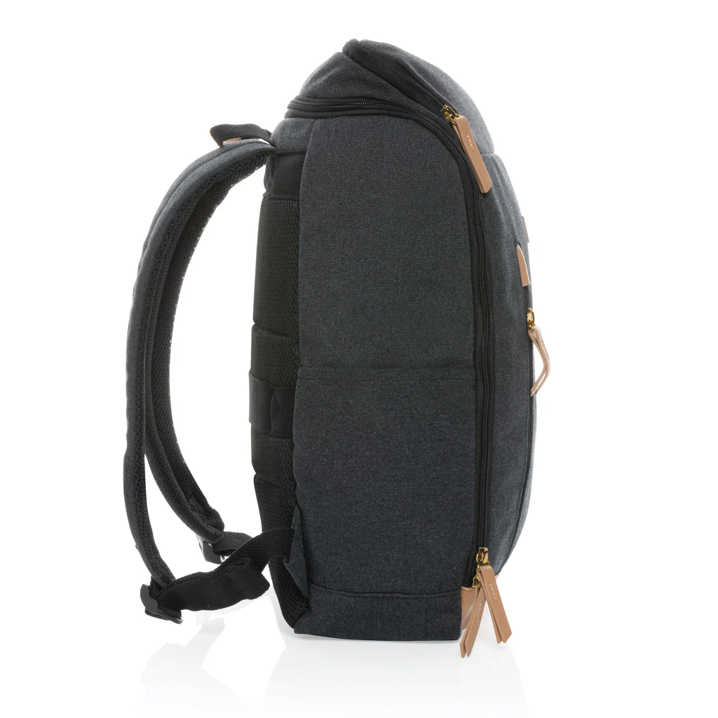 Impact AWARE™ 16 oz. recycled canvas 15" laptop backpack - Image 6