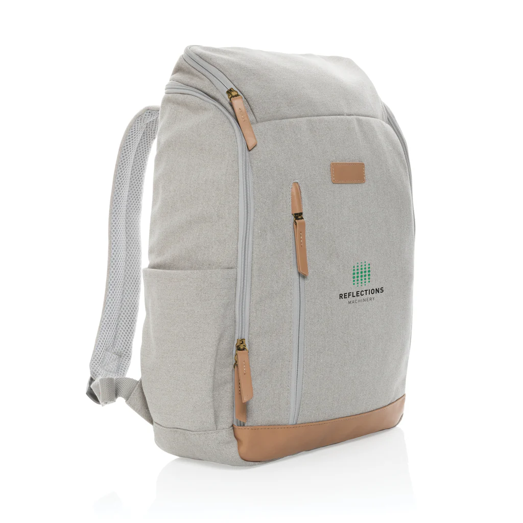 Impact AWARE™ 16 oz. recycled canvas 15" laptop backpack - Image 8