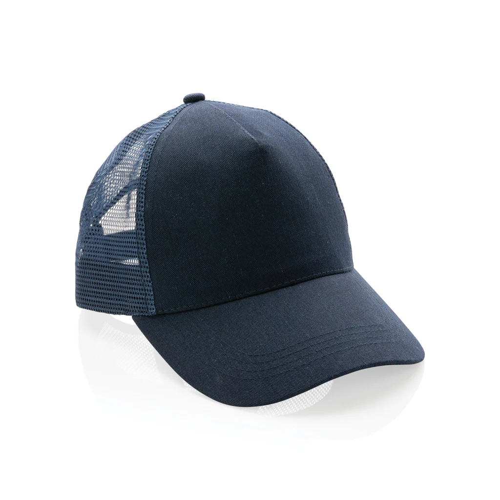 Impact AWARE™ Brushed rcotton 5 panel trucker cap 190gr - Image 4